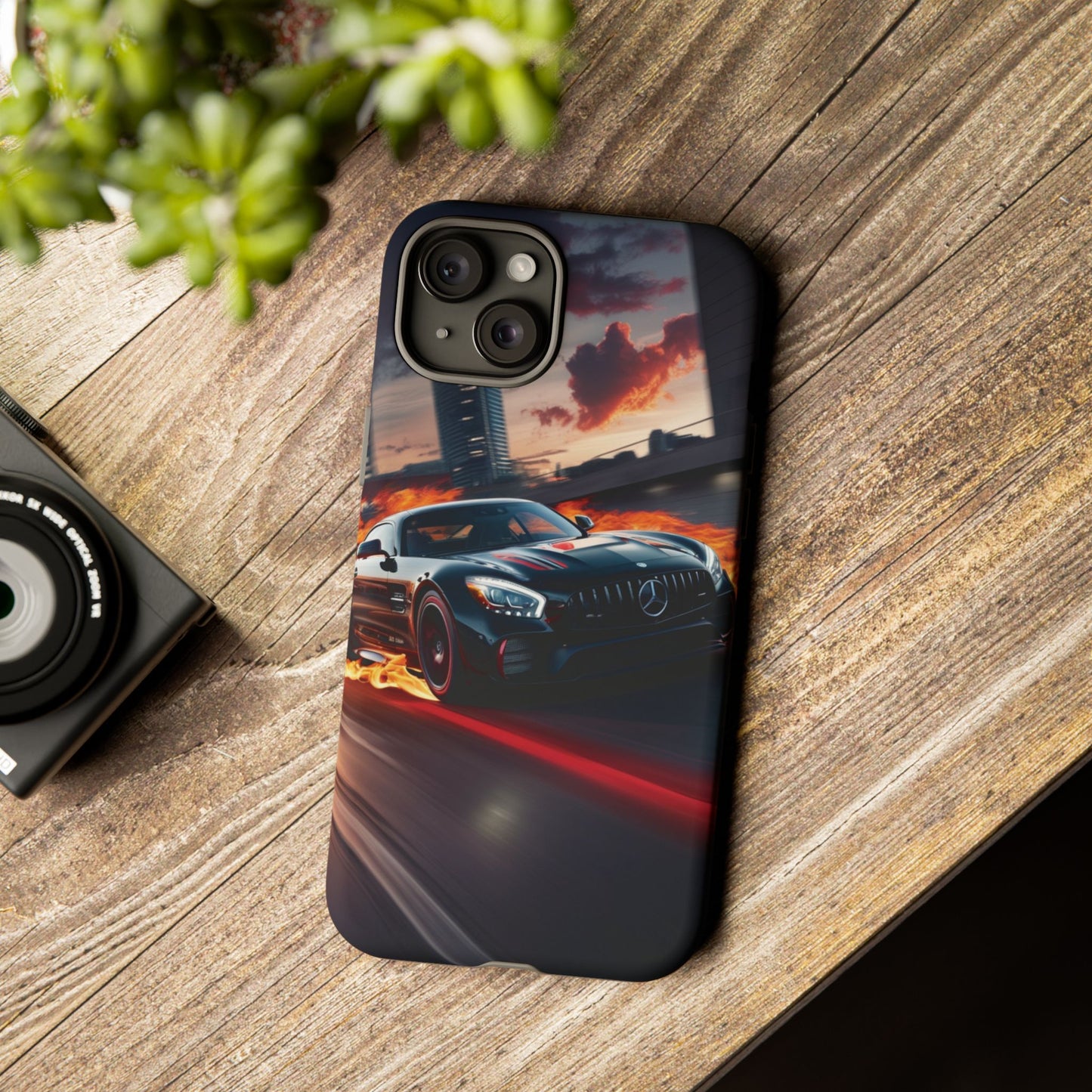 Phone Cases - Mercedes AMG in Urban Flames Design