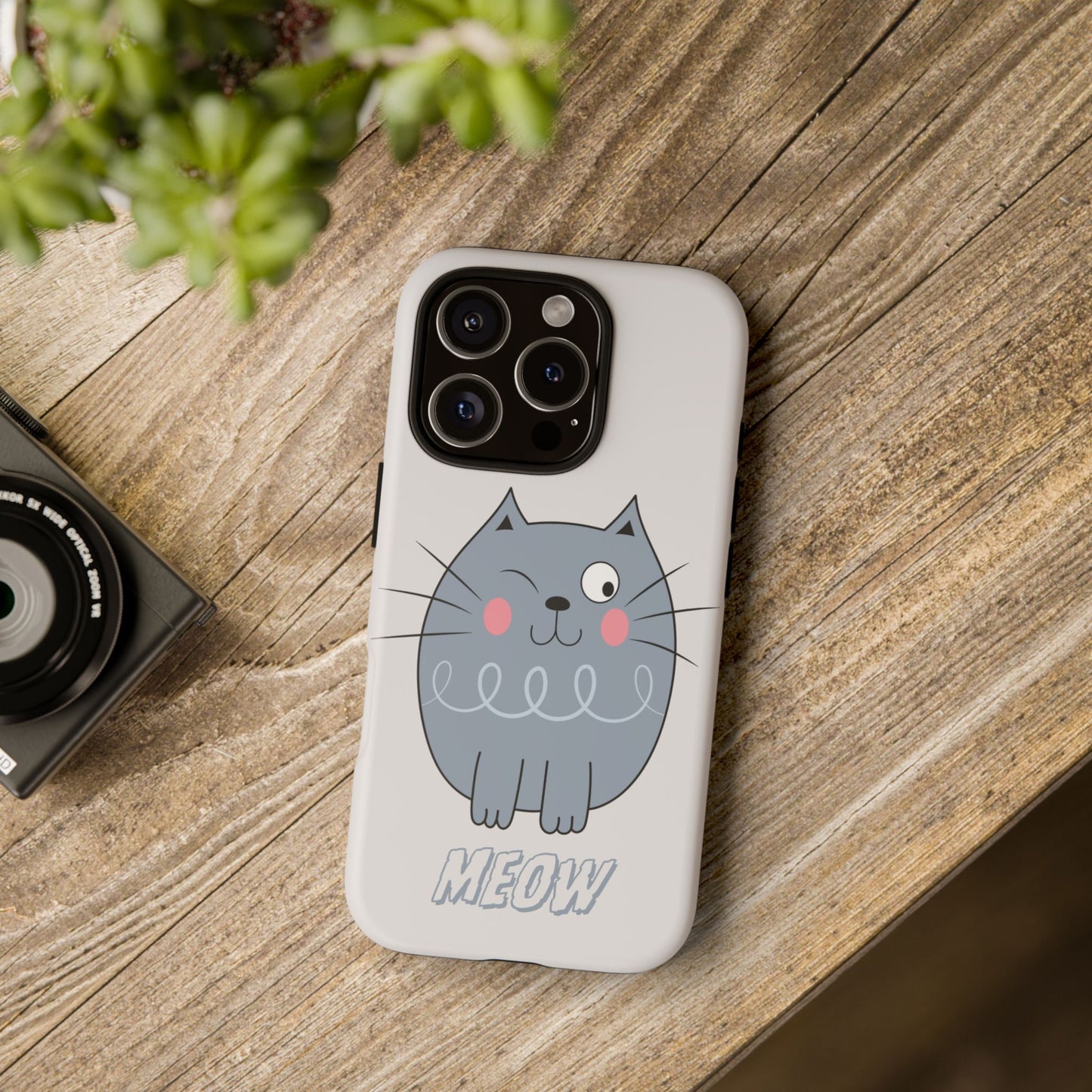 Phone Case - Tough Cat Meow Design