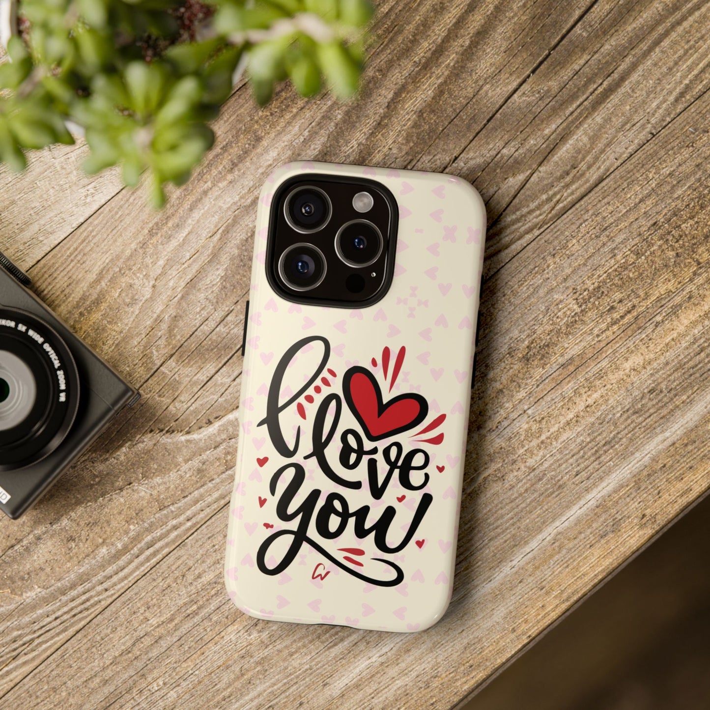 Phone Case Tough Cases with 'I Love You' Design