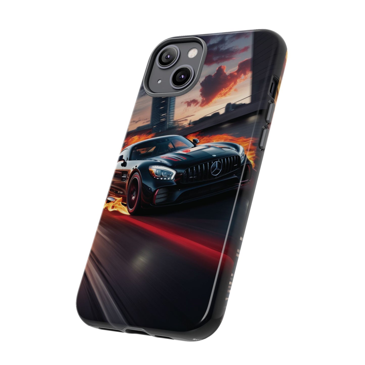 Phone Cases - Mercedes AMG in Urban Flames Design