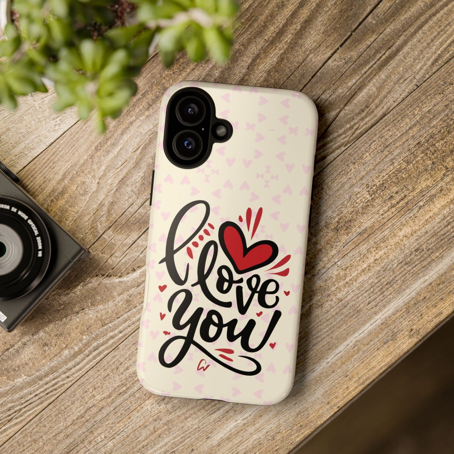 Phone Case Tough Cases with 'I Love You' Design