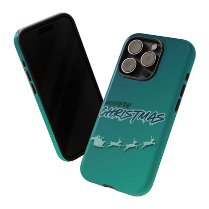 Phone Cases - Gradient Green Merry Christmas Design