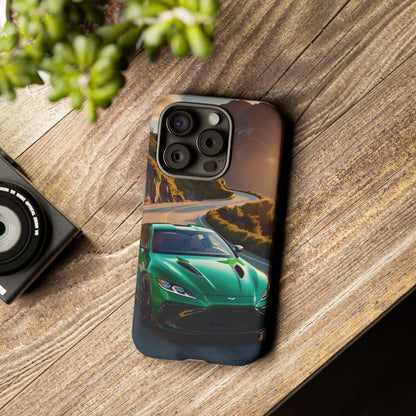 Phone Cases - Emerald Green Dream Car on Mountain Road Adventure Design