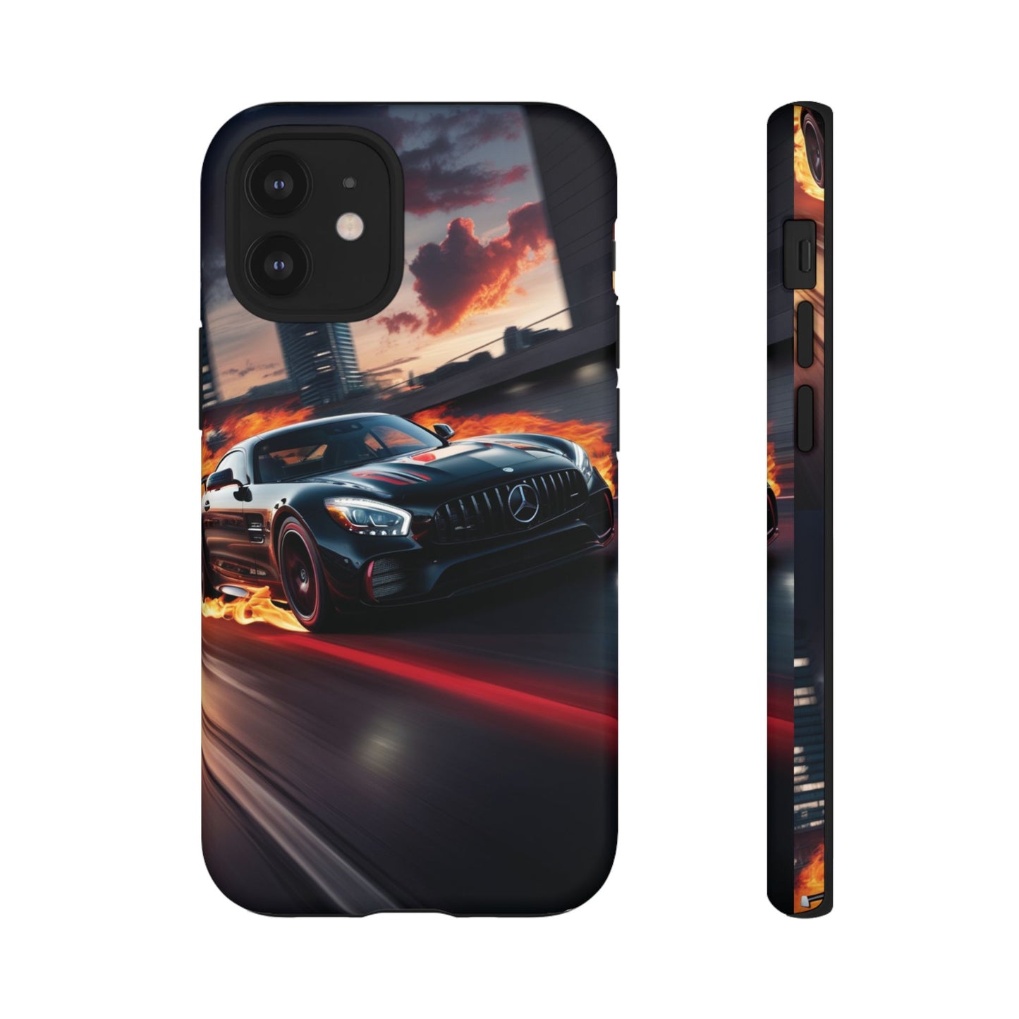 Phone Cases - Mercedes AMG in Urban Flames Design