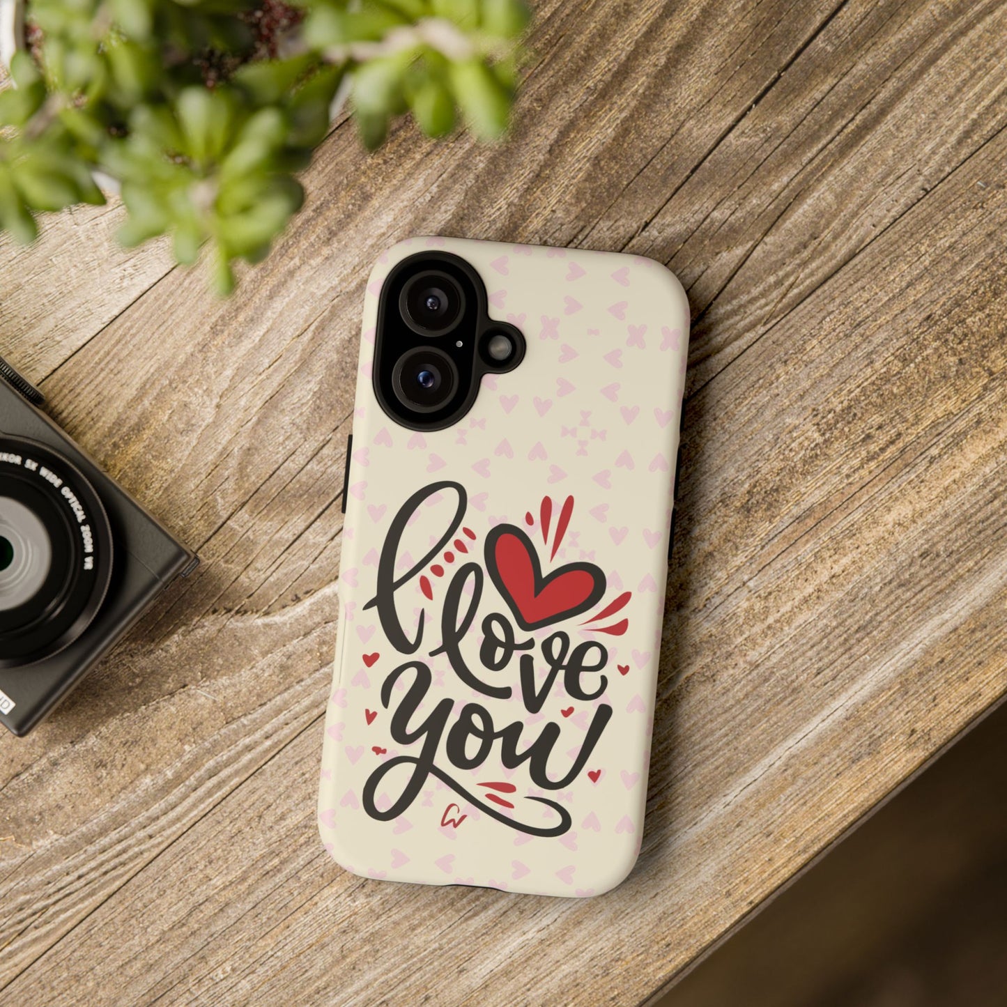 Phone Case Tough Cases with 'I Love You' Design