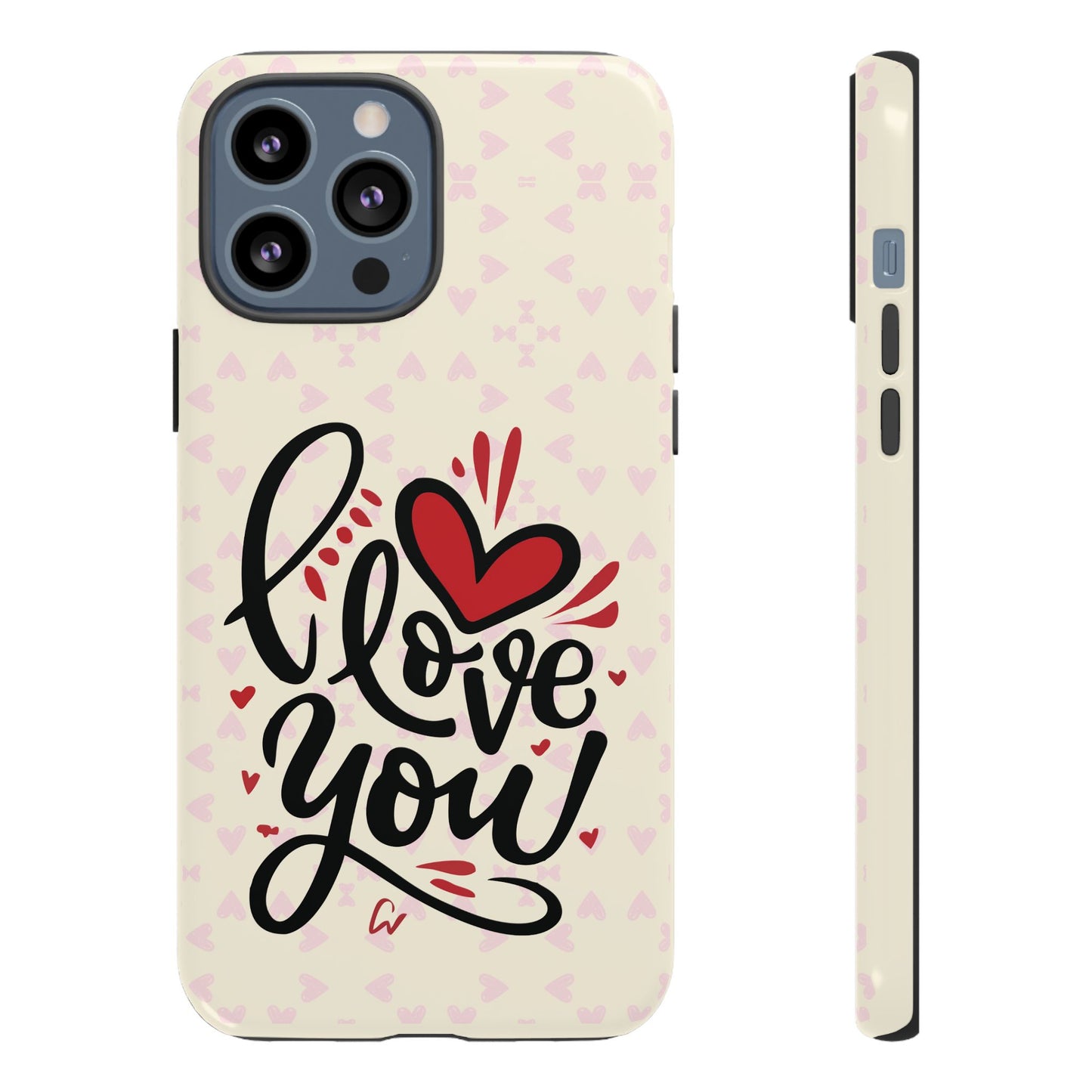 Phone Case Tough Cases with 'I Love You' Design