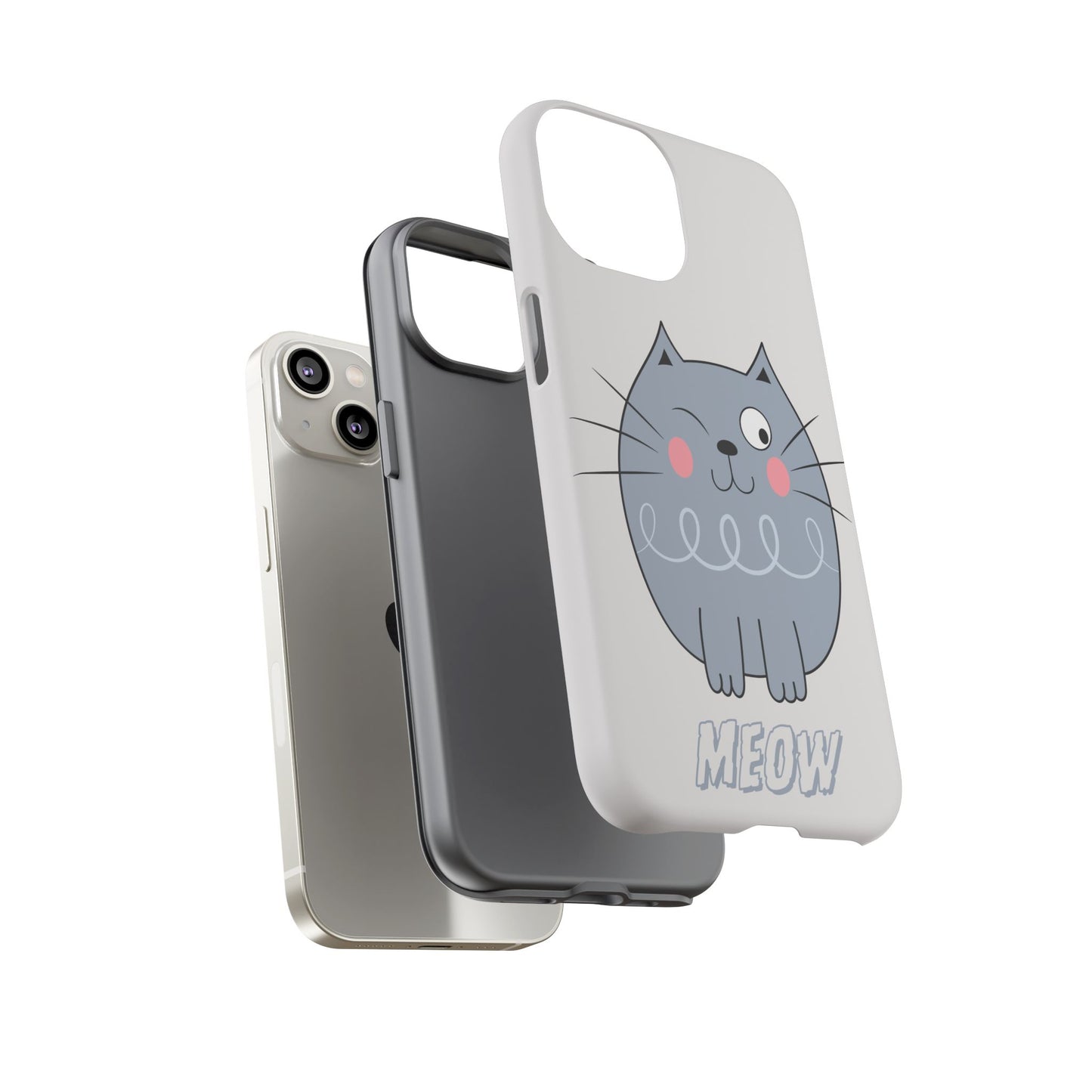 Phone Case - Tough Cat Meow Design