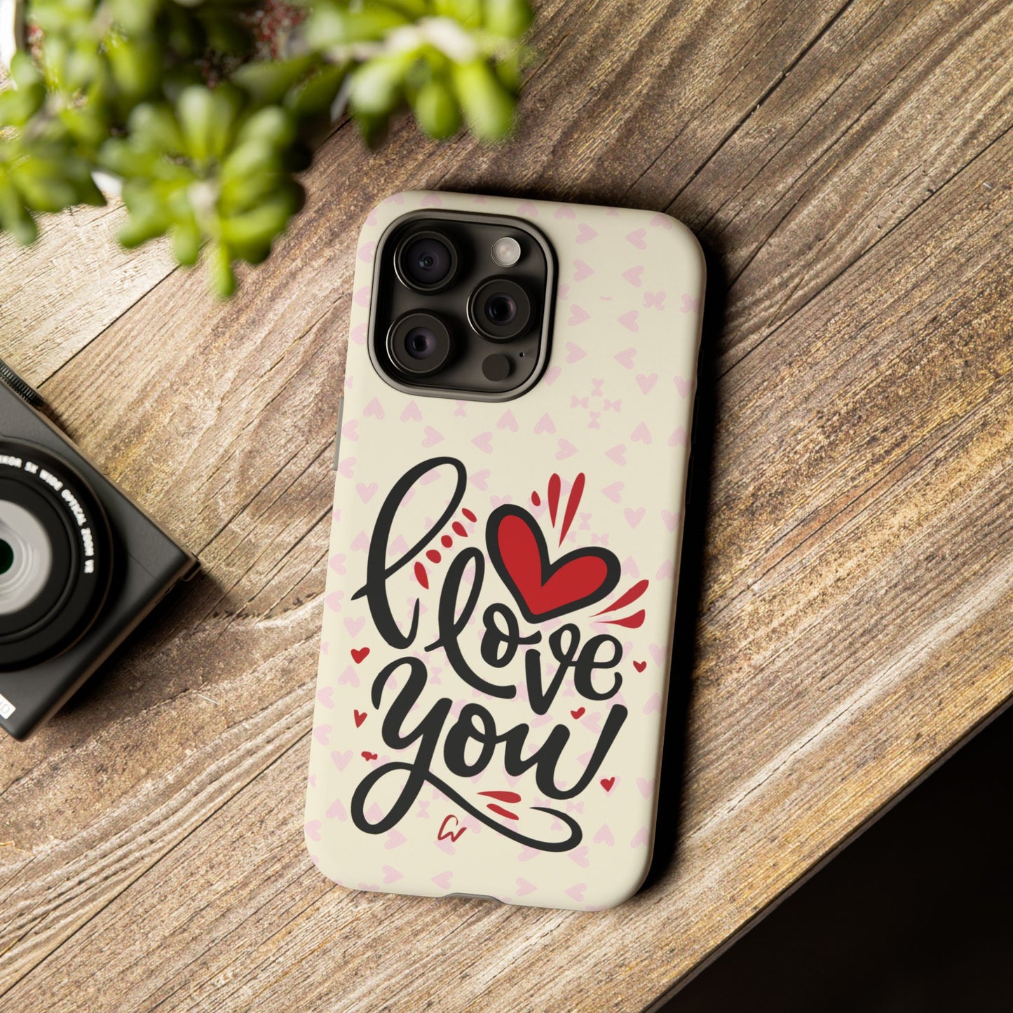 Phone Case Tough Cases with 'I Love You' Design