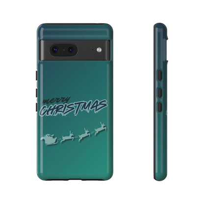 Phone Cases - Gradient Green Merry Christmas Design