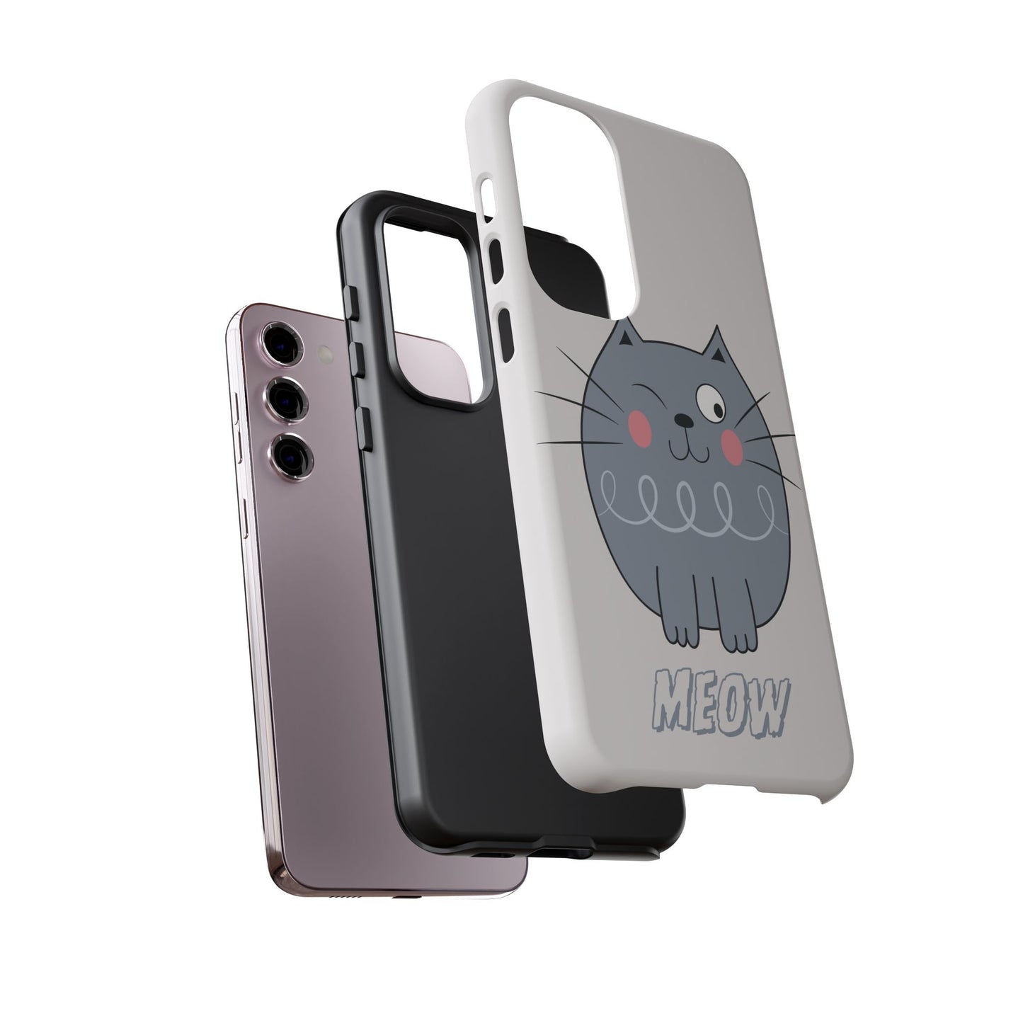 Phone Case - Tough Cat Meow Design