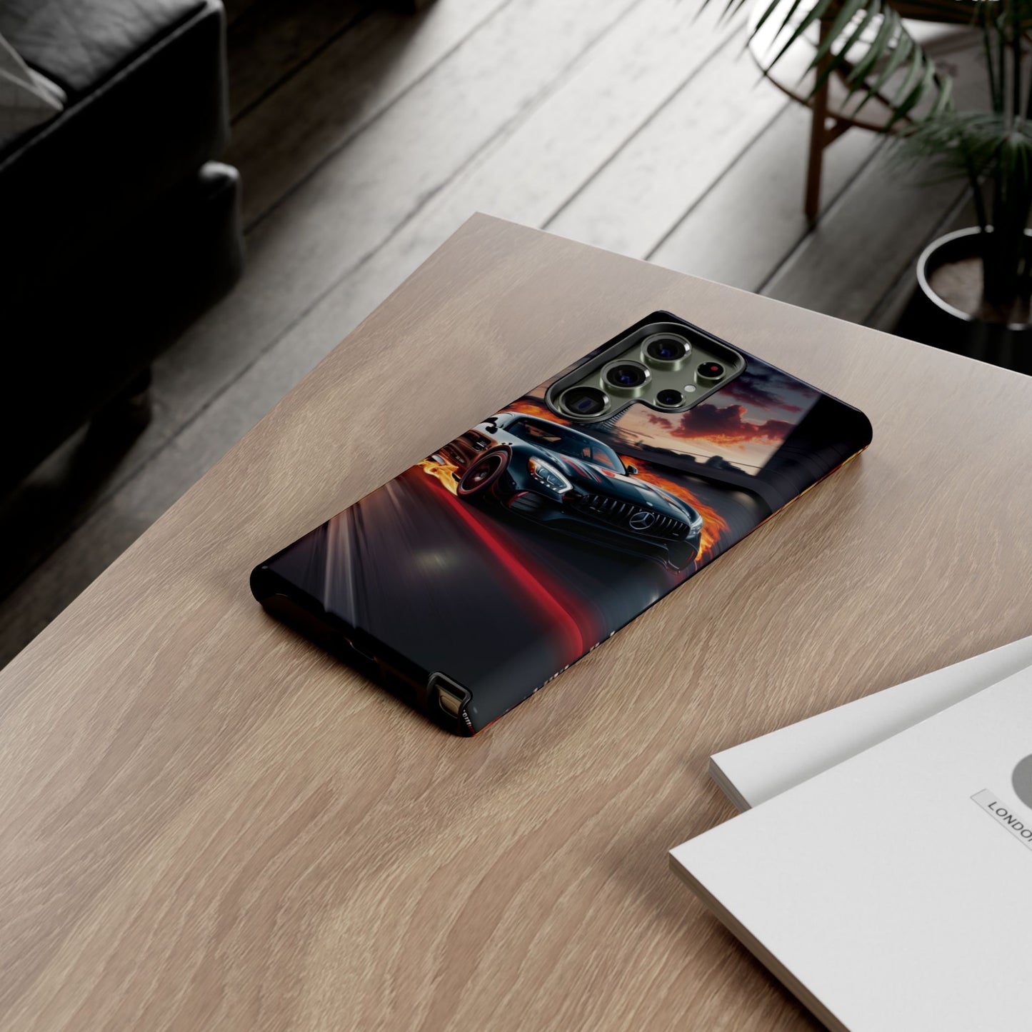 Phone Cases - Mercedes AMG in Urban Flames Design