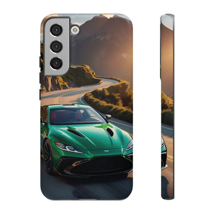 Phone Cases - Emerald Green Dream Car on Mountain Road Adventure Design