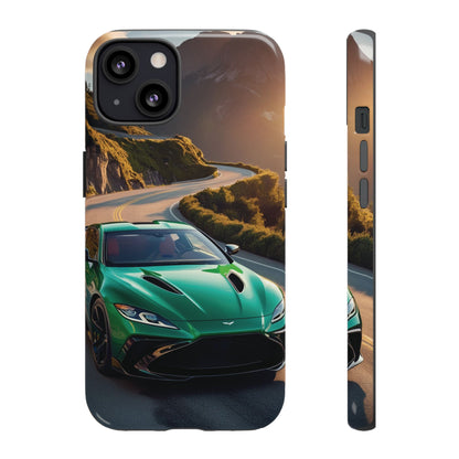 Phone Cases - Emerald Green Dream Car on Mountain Road Adventure Design