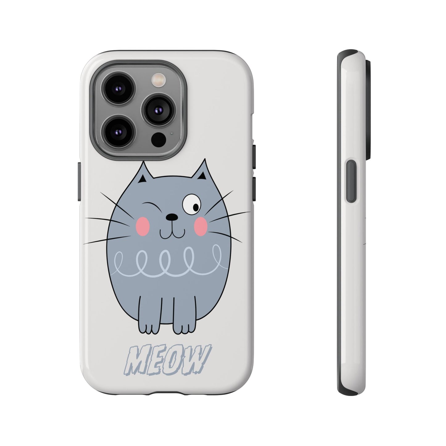 Phone Case - Tough Cat Meow Design