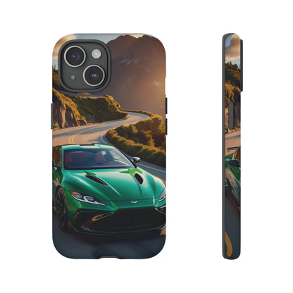 Phone Cases - Emerald Green Dream Car on Mountain Road Adventure Design