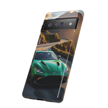 Phone Cases - Emerald Green Dream Car on Mountain Road Adventure Design