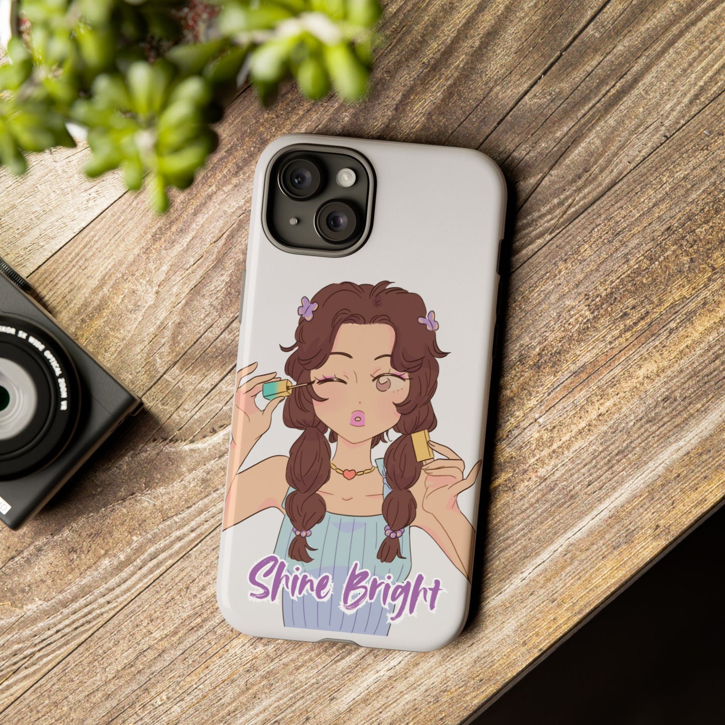 Phone Case - Shine Bright Girl Make Makeup