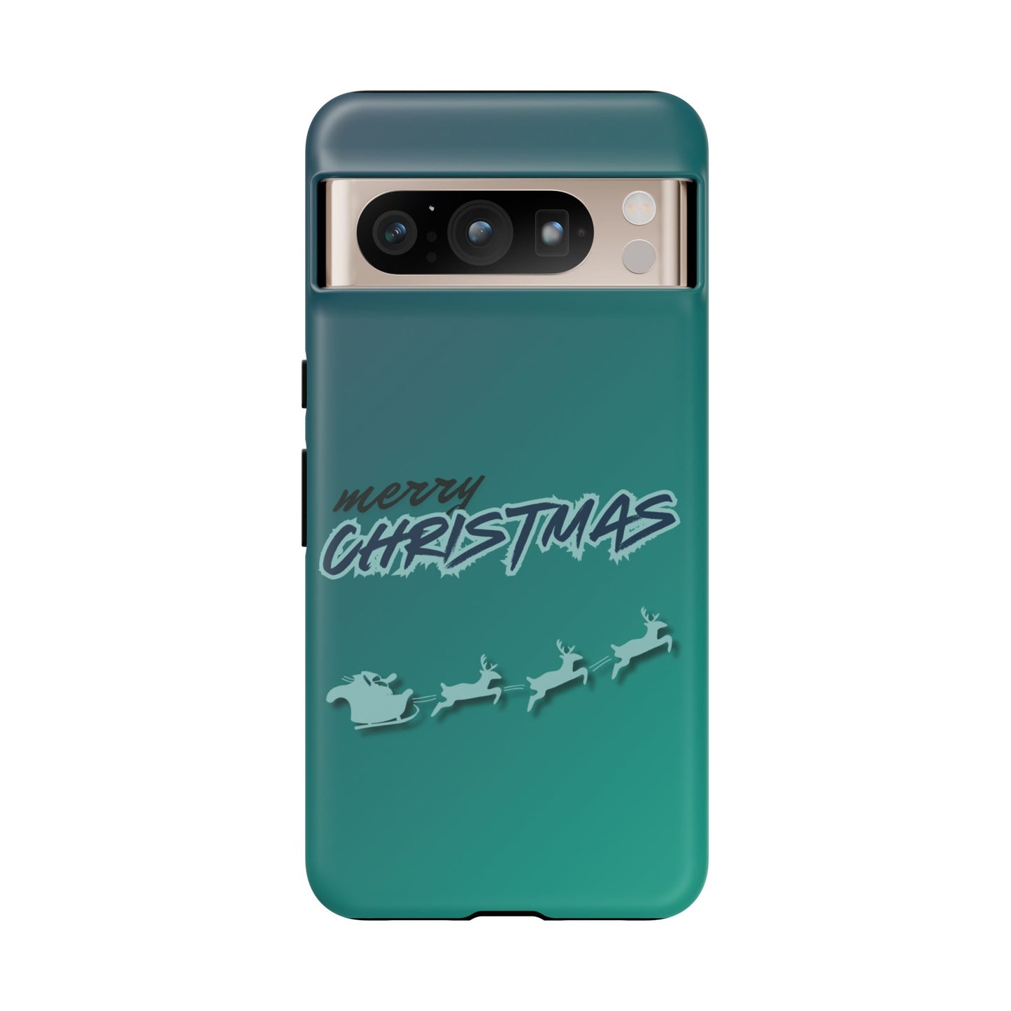 Phone Cases - Gradient Green Merry Christmas Design