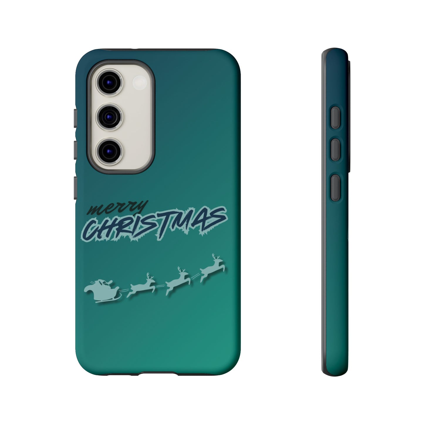 Phone Cases - Gradient Green Merry Christmas Design