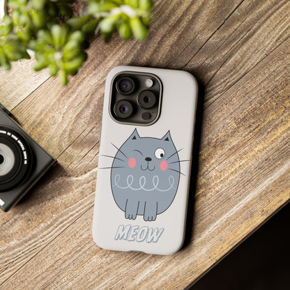 Phone Case - Tough Cat Meow Design