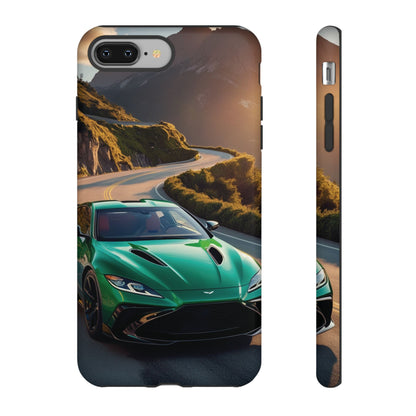 Phone Cases - Emerald Green Dream Car on Mountain Road Adventure Design