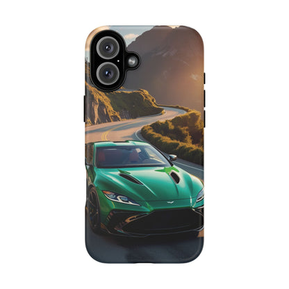 Phone Cases - Emerald Green Dream Car on Mountain Road Adventure Design