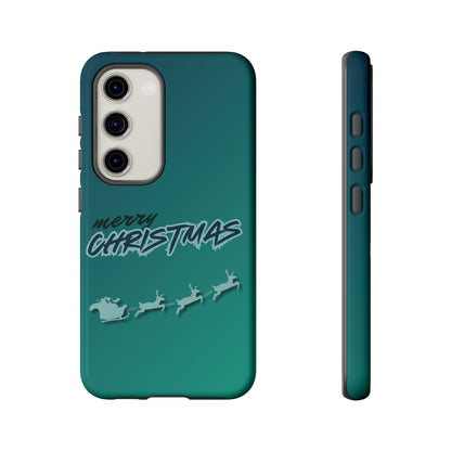 Phone Cases - Gradient Green Merry Christmas Design