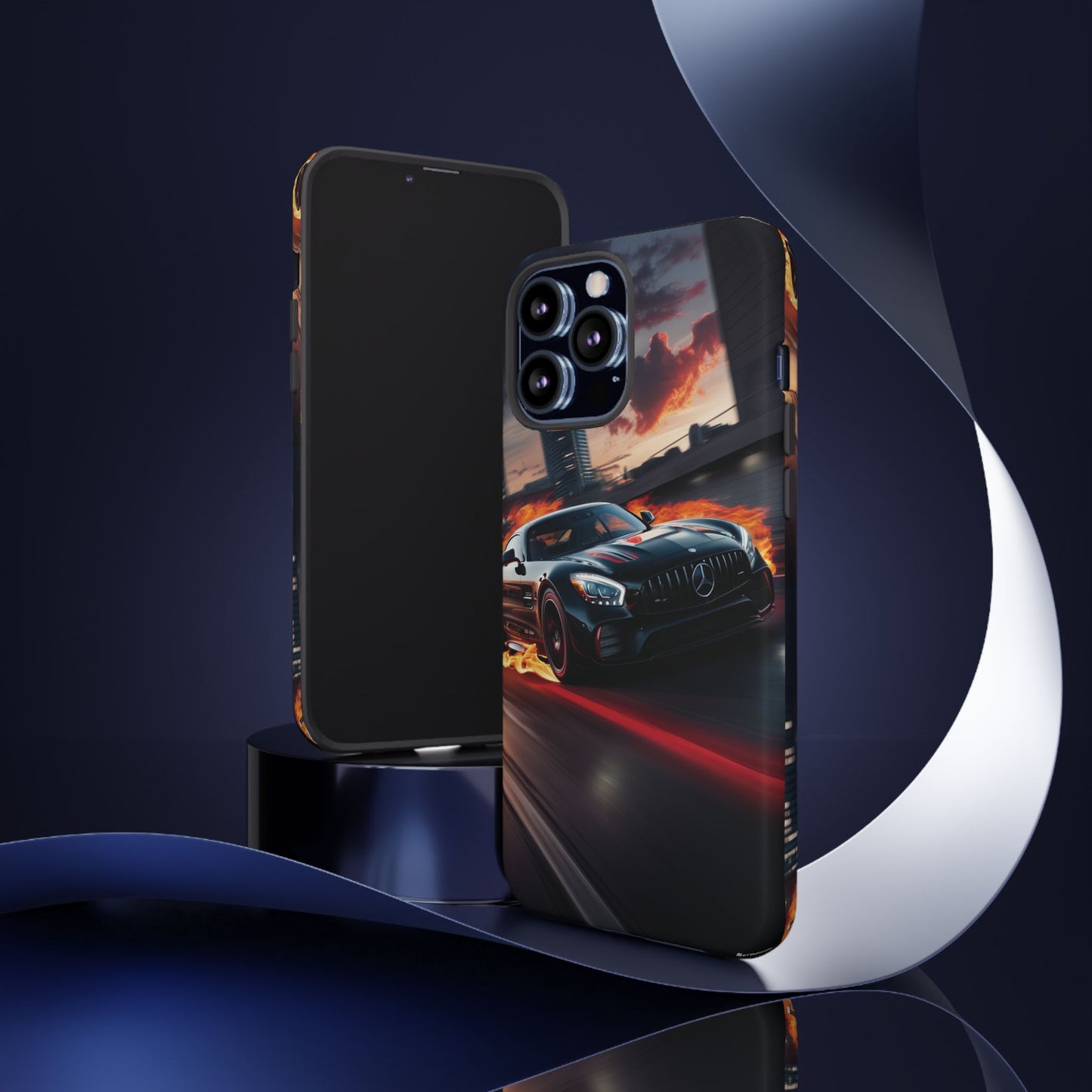 Phone Cases - Mercedes AMG in Urban Flames Design