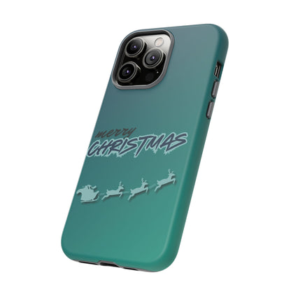 Phone Cases - Gradient Green Merry Christmas Design