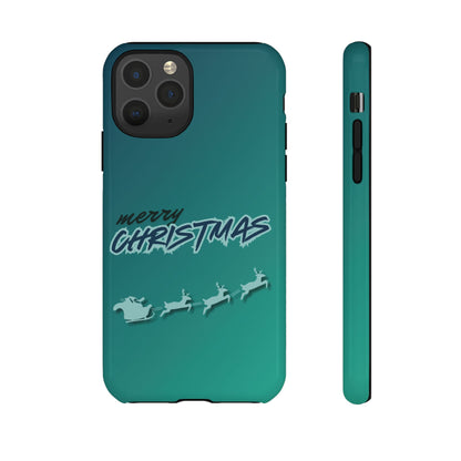 Phone Cases - Gradient Green Merry Christmas Design