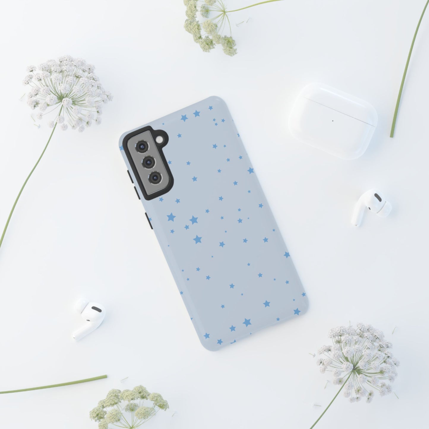 Phone Case - Blue Star in Light Blue Background Design