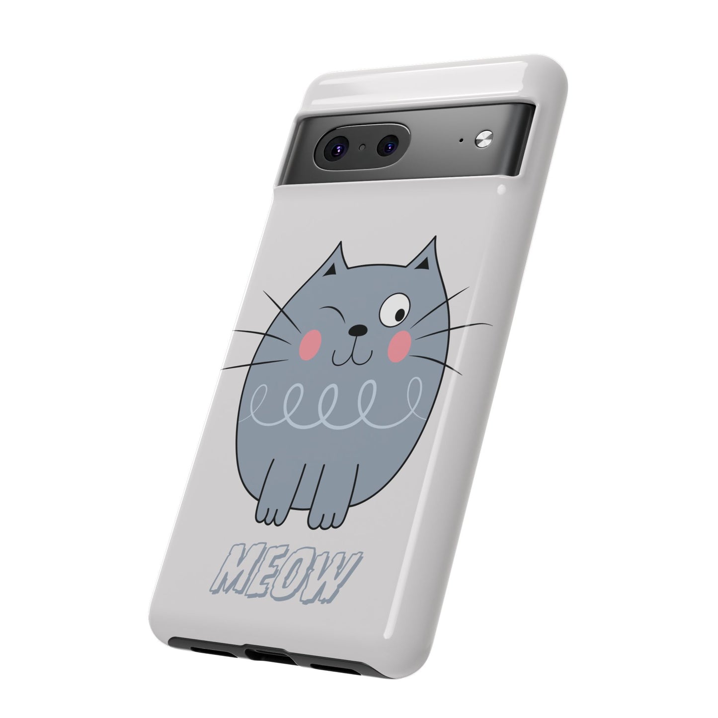 Phone Case - Tough Cat Meow Design