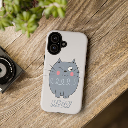 Phone Case - Tough Cat Meow Design