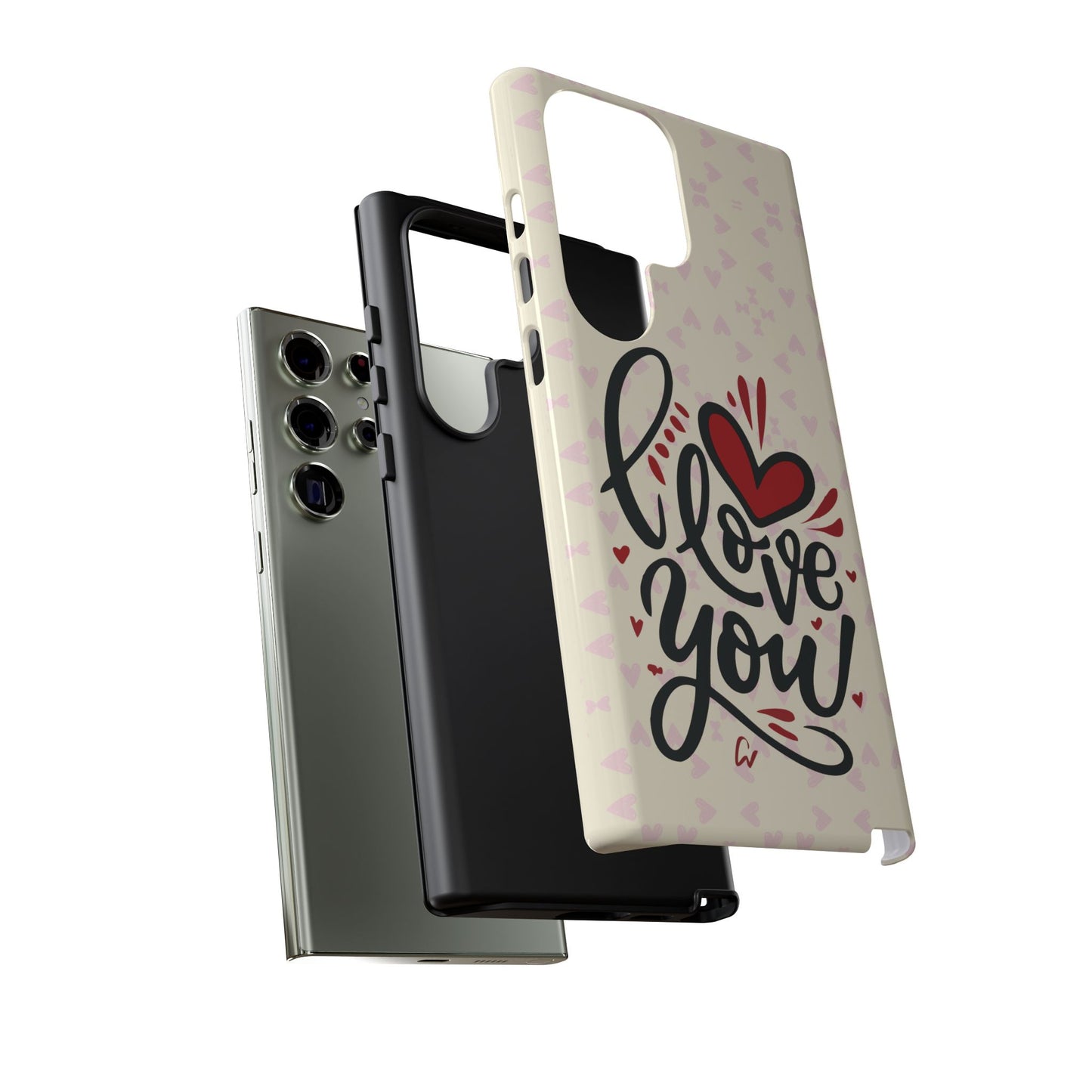 Phone Case Tough Cases with 'I Love You' Design