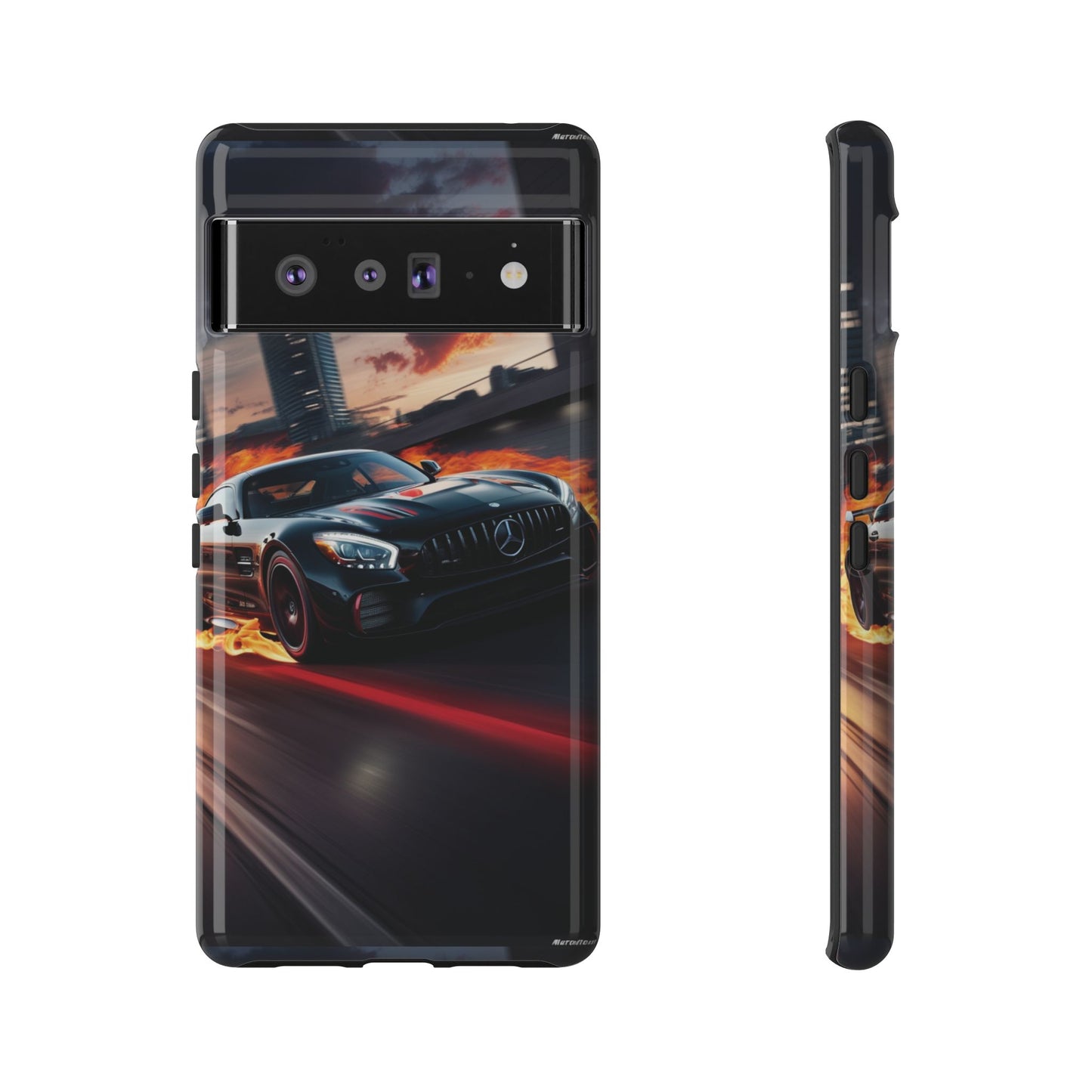 Phone Cases - Mercedes AMG in Urban Flames Design