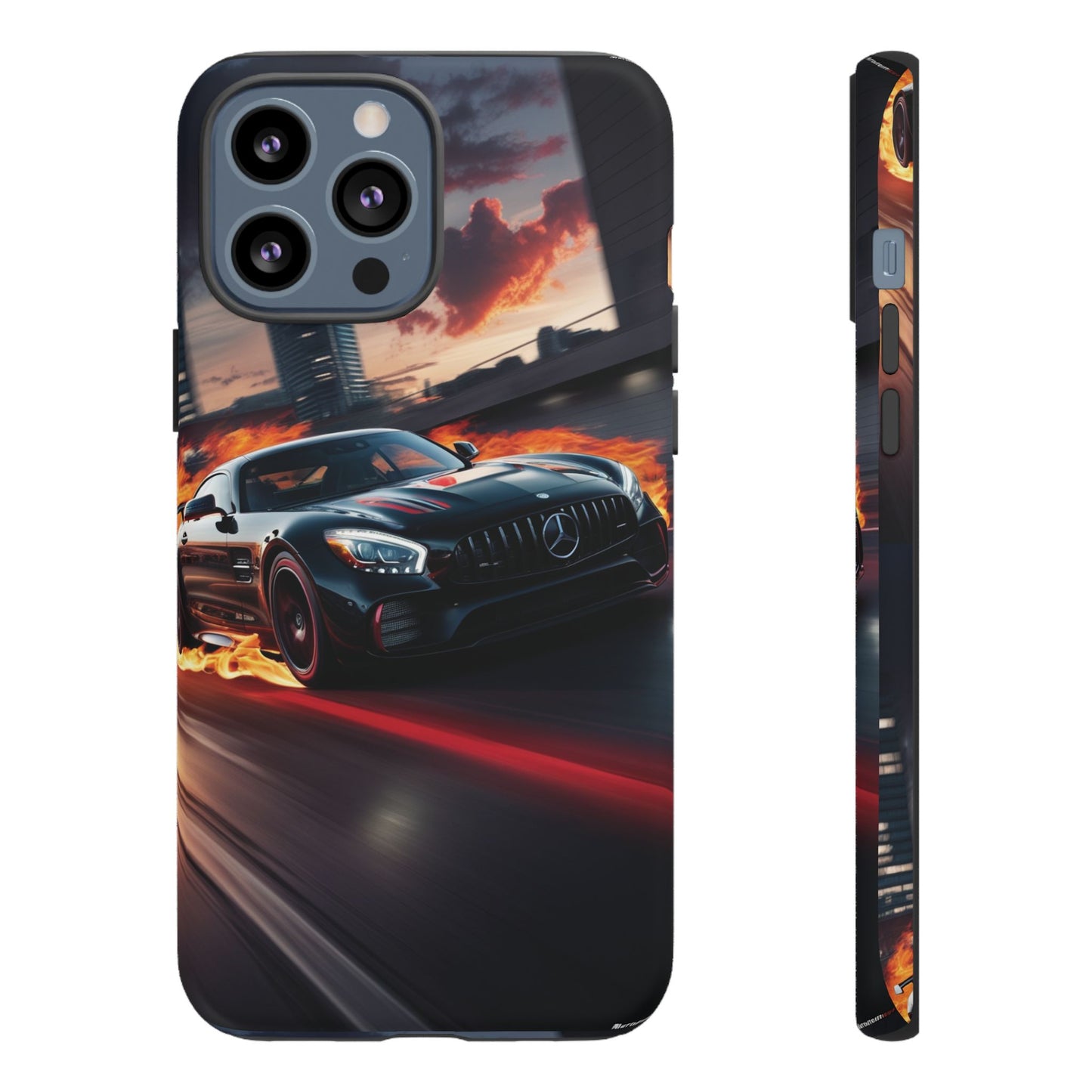 Phone Cases - Mercedes AMG in Urban Flames Design