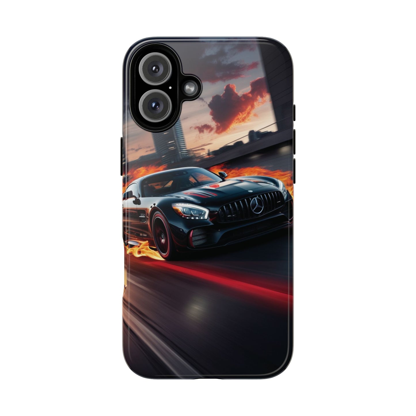 Phone Cases - Mercedes AMG in Urban Flames Design