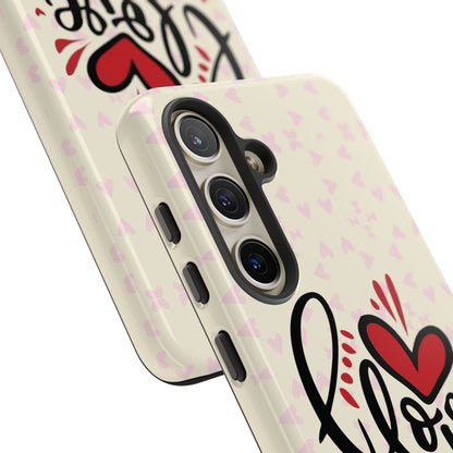 Phone Case Tough Cases with 'I Love You' Design