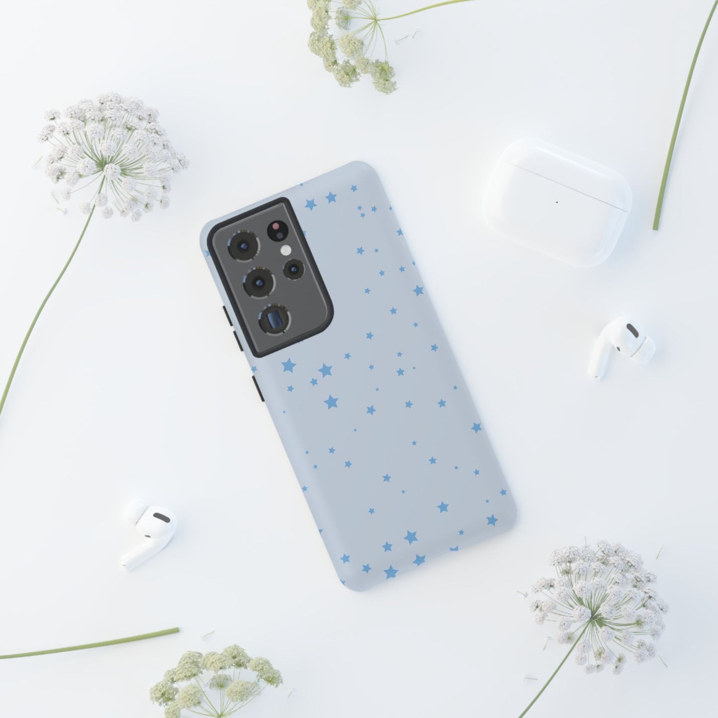 Phone Case - Blue Star in Light Blue Background Design