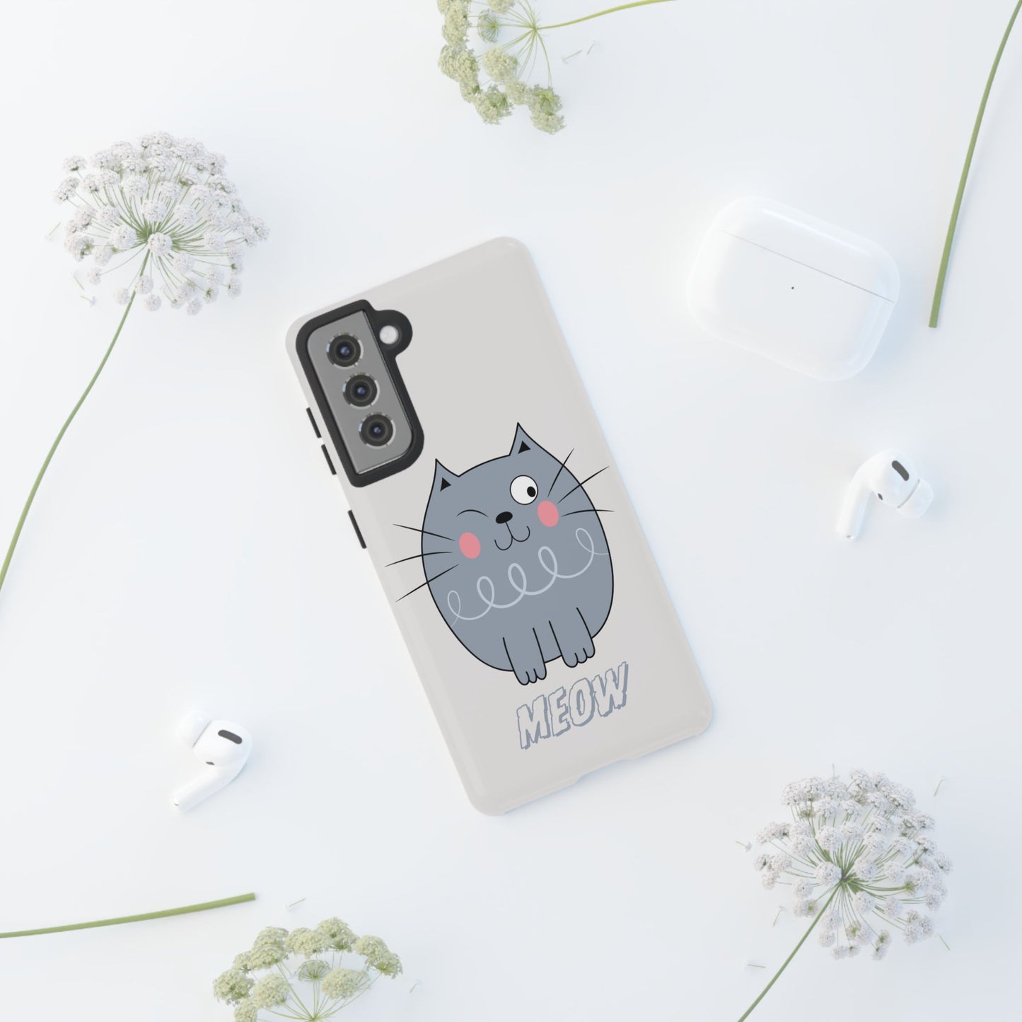 Phone Case - Tough Cat Meow Design