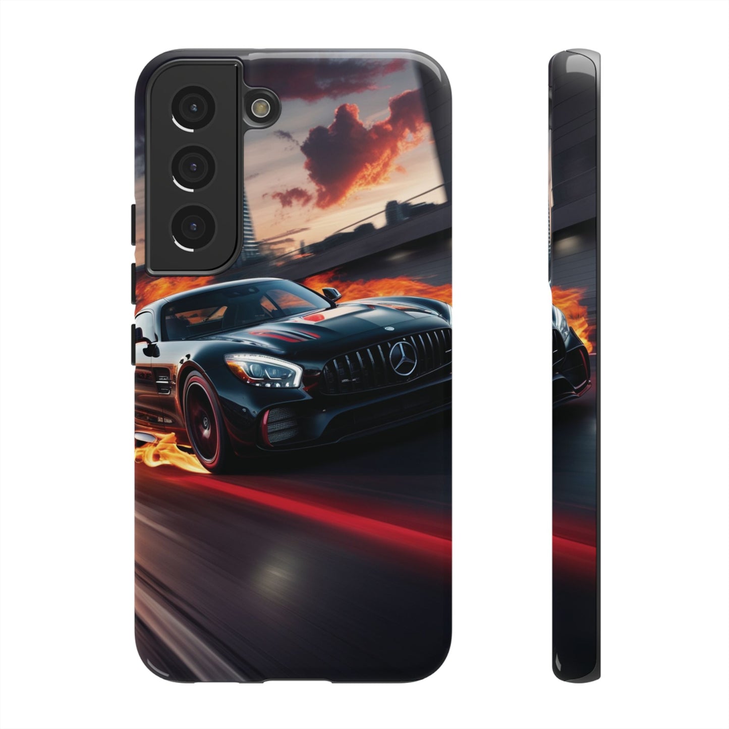 Phone Cases - Mercedes AMG in Urban Flames Design