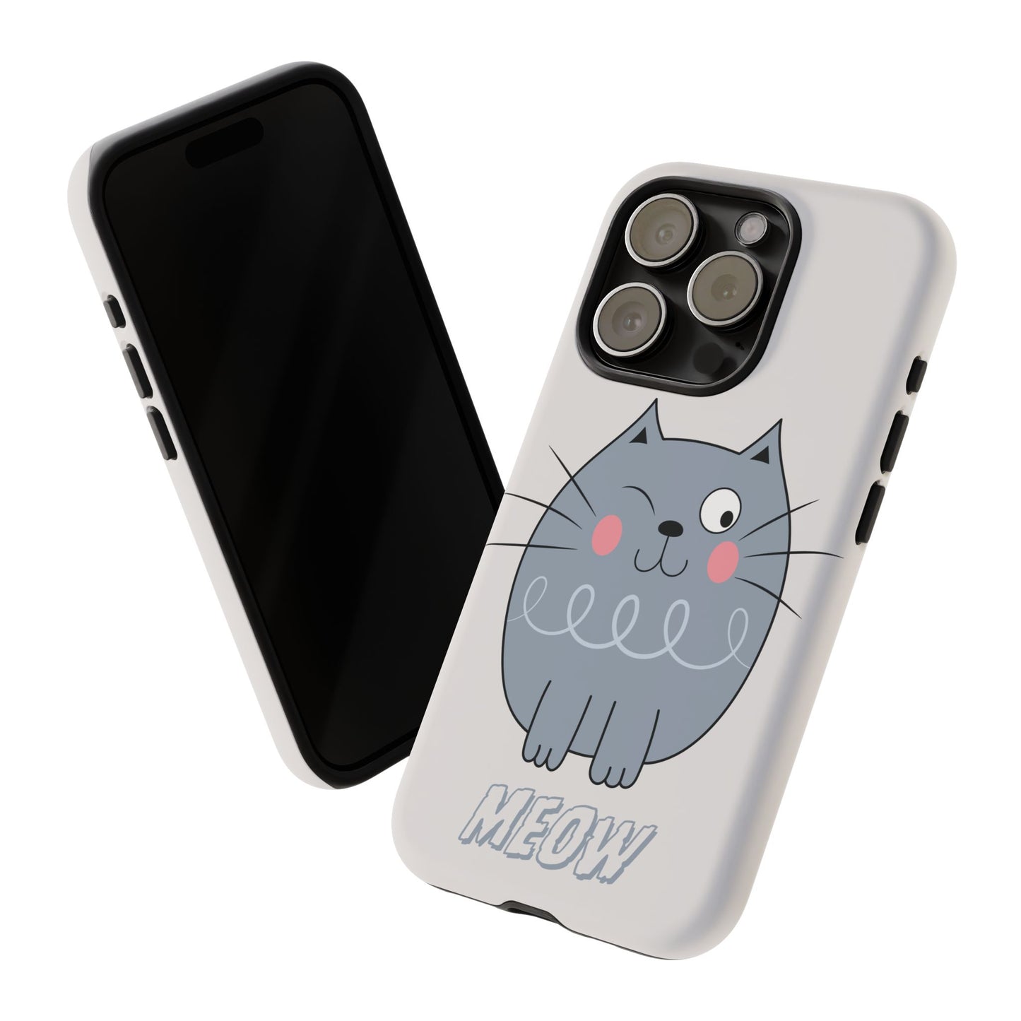 Phone Case - Tough Cat Meow Design