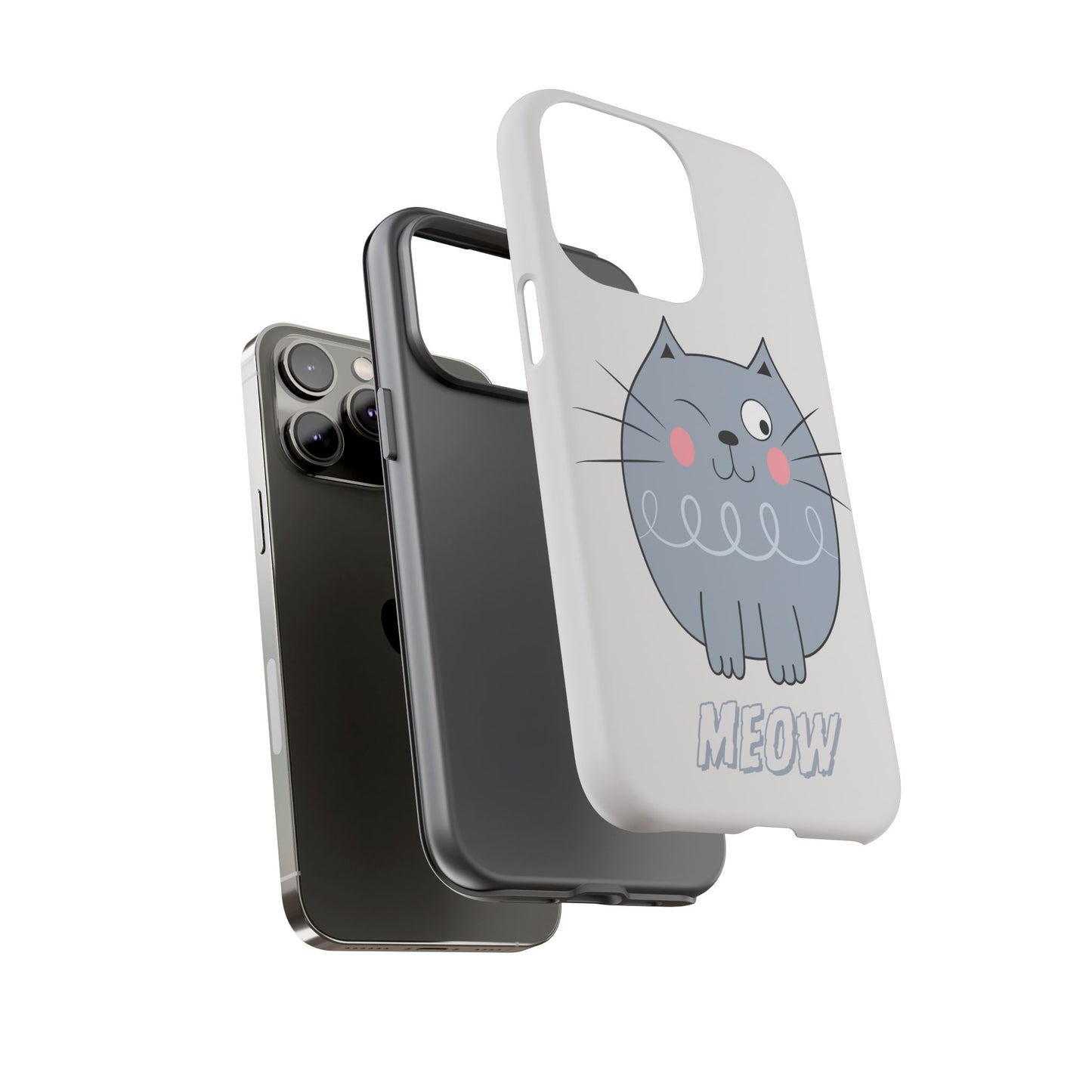 Phone Case - Tough Cat Meow Design