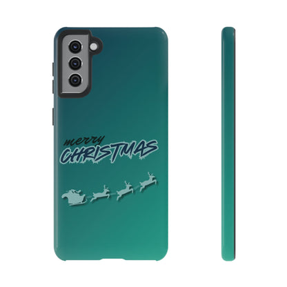 Phone Cases - Gradient Green Merry Christmas Design