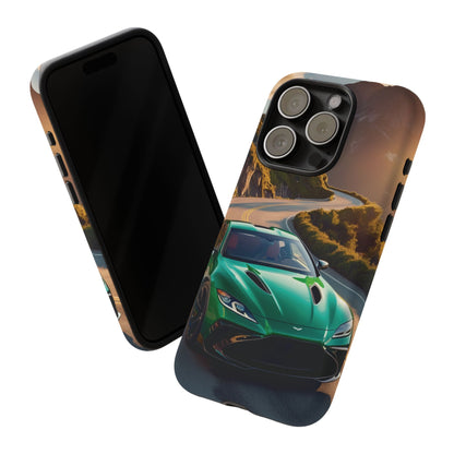 Phone Cases - Emerald Green Dream Car on Mountain Road Adventure Design