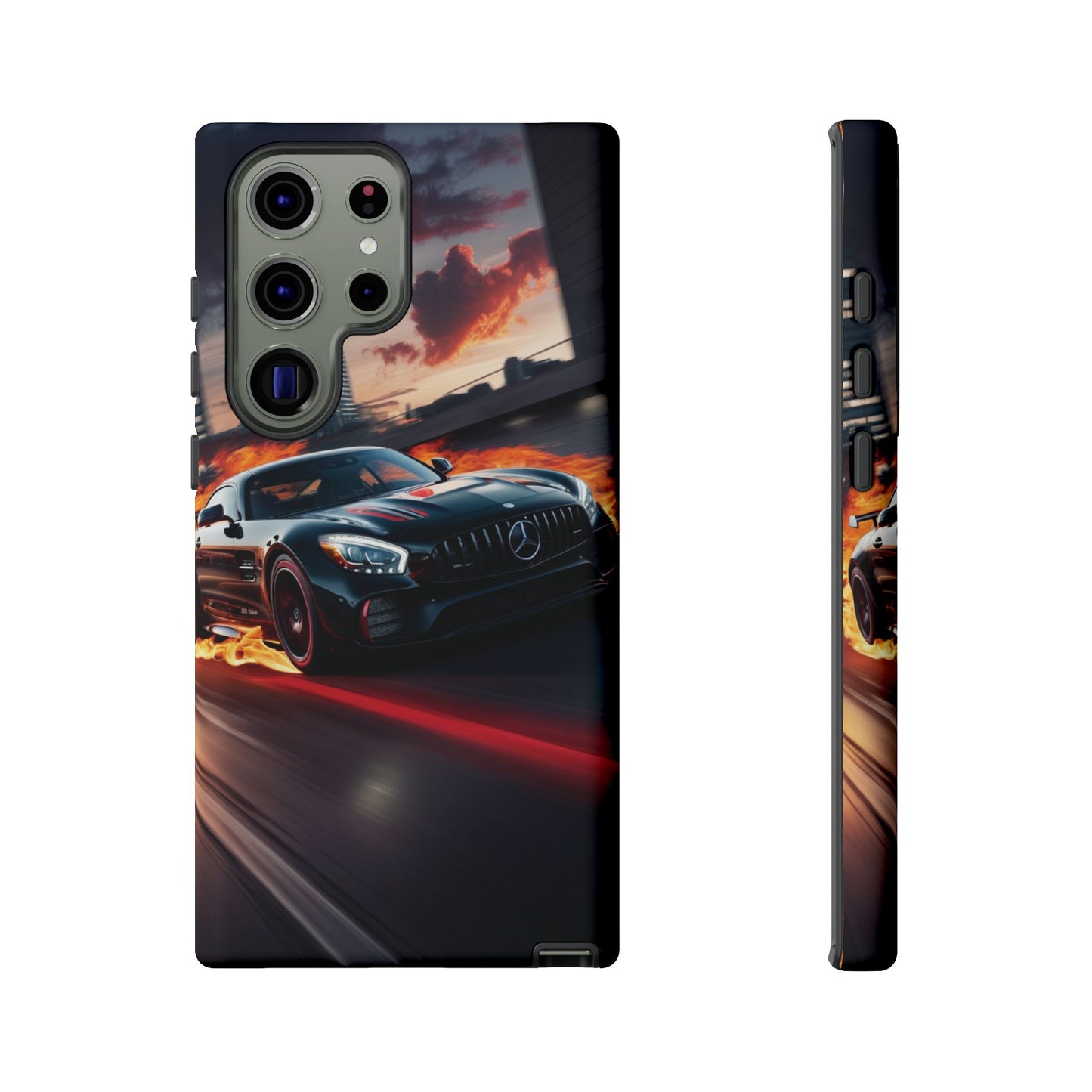 Phone Cases - Mercedes AMG in Urban Flames Design