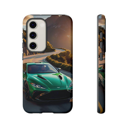 Phone Cases - Emerald Green Dream Car on Mountain Road Adventure Design