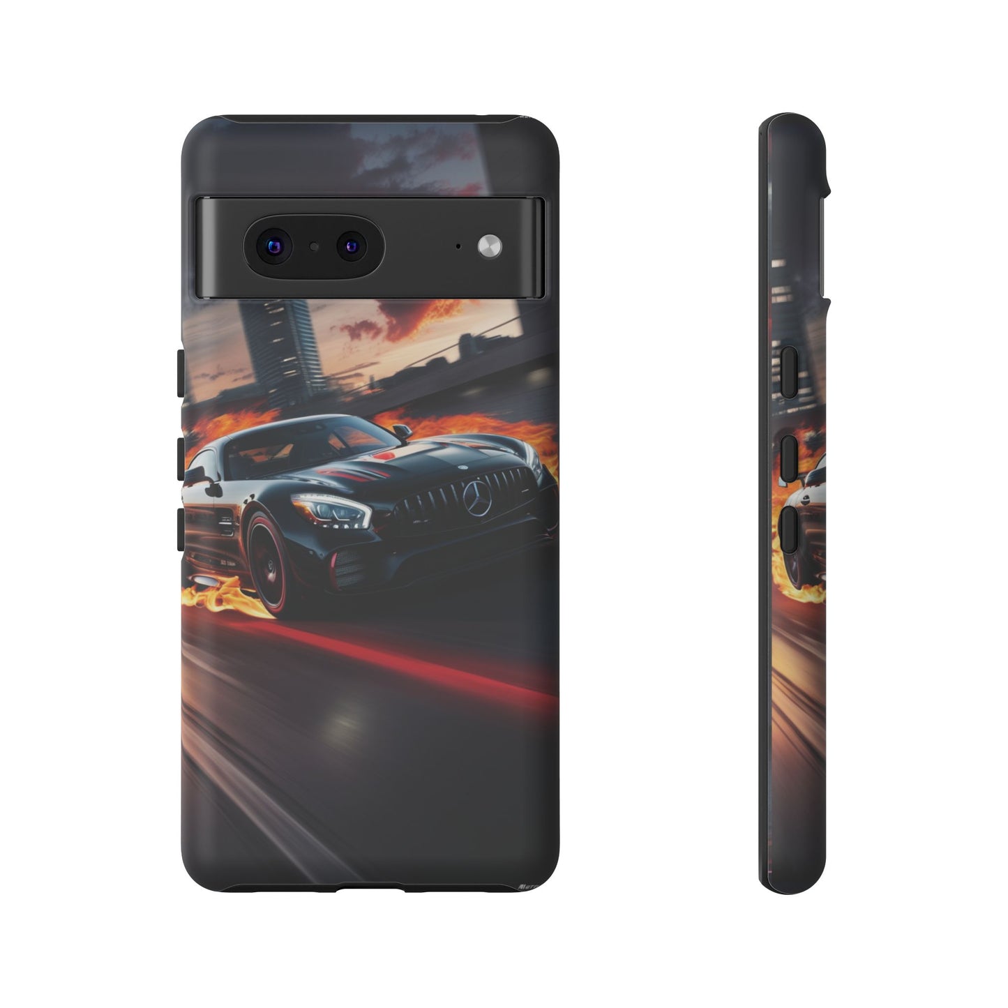 Phone Cases - Mercedes AMG in Urban Flames Design