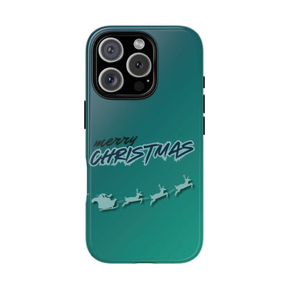 Phone Cases - Gradient Green Merry Christmas Design