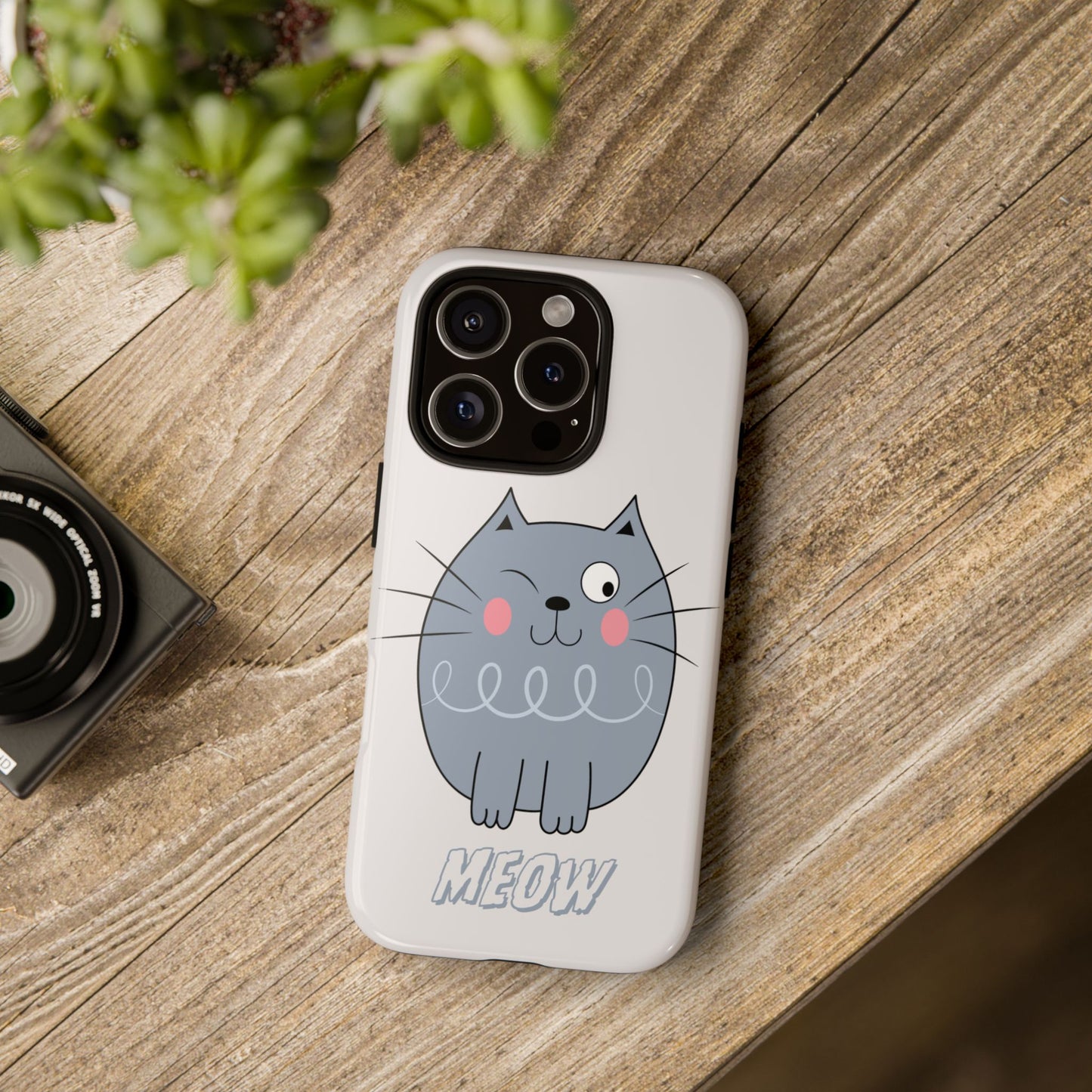 Phone Case - Tough Cat Meow Design